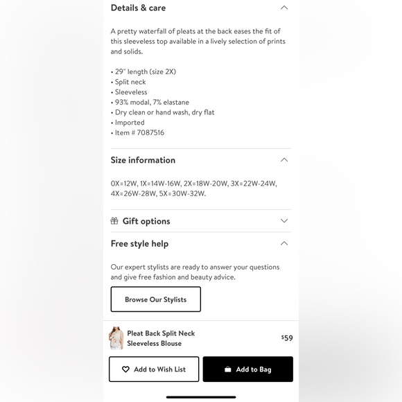 NYDJ Pleat Back Sleeveless Blouse - Picture 5 of 5